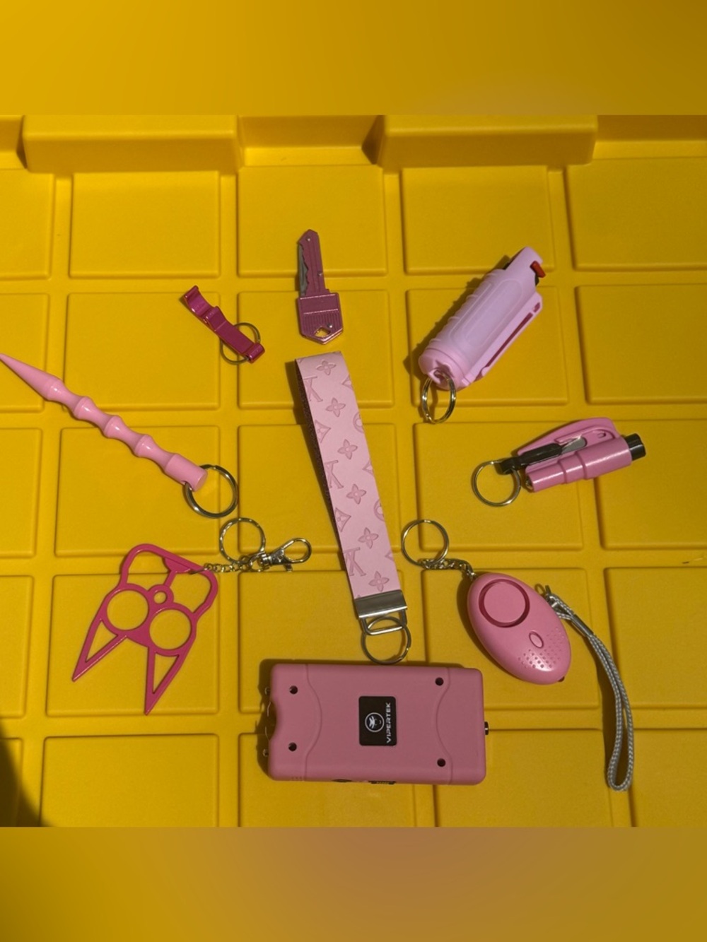 Pink Self Defense Keychain Set